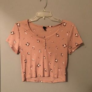 Pink shirt with flowers